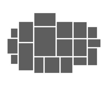 Beyaz arka plandaki kolaj çerçevelerini şablonlar