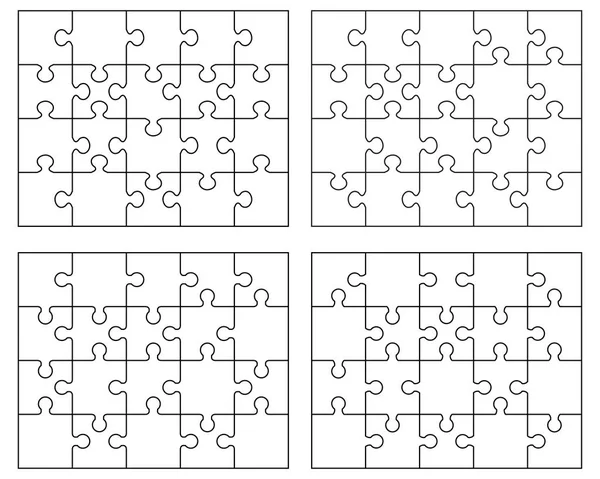 Abbildung Einzelner Teile Weißer Puzzles — Stockvektor