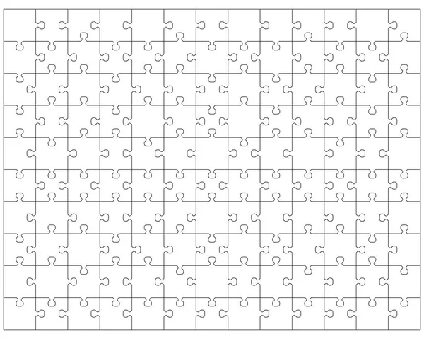 Ilustrace Bílé Velké Puzzle Samostatné Kusy — Stockový vektor