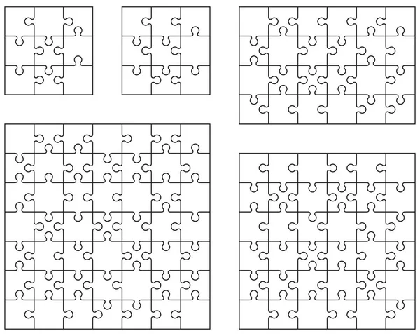 五张白色字谜 分开的字谜图解 图库矢量图片