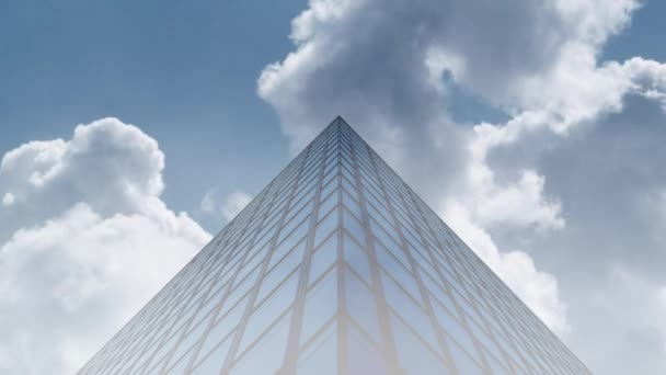 Grattacielo Nelle Nuvole Dispone Una Vista Guardando Verso Alto Edificio — Video Stock