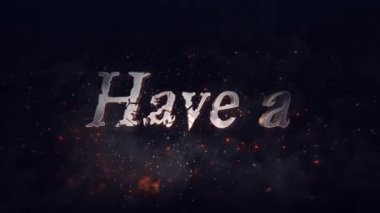 Harika bir Cadılar Bayramı ateş ve duman 4k özellikleri 3B metin ekran üzerinde uçan ve biraz ateş bir atmosferde dağılmakta döngü ve bir döngü içinde duman