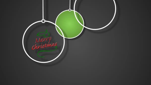 Merry Christmas Happy New Year Ornamenten Snaren Lus Functies Drie — Stockvideo