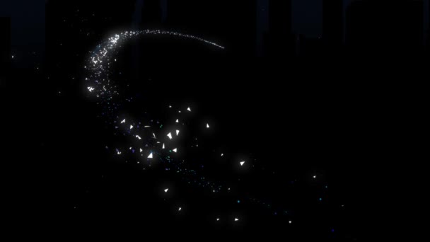 Veselé Vánoce New York Loop Funkce Tmavá Obrazovka Přívalem Hvězd — Stock video