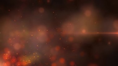 Kıvılcım ve ışıklar ateş arka plan 4k döngü sparks, turuncu ve kırmızı duman ve küresel ışıklar bir döngü içinde karanlık bir arka plan ekran boyunca yüzen özellikleri.