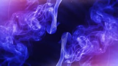 Mistik Mavi ve Mor Duman Diyagonal 4k Loop bir döngü içinde köşelerinden ışık akışı ile bir diyagonal ekranın köşelerinde sürünen mavi ve mor renkli duman özellikleri