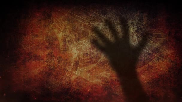 Hand Shadow Grunge Wall Loop Apresenta Sombra Uma Mão Movendo — Vídeo de Stock
