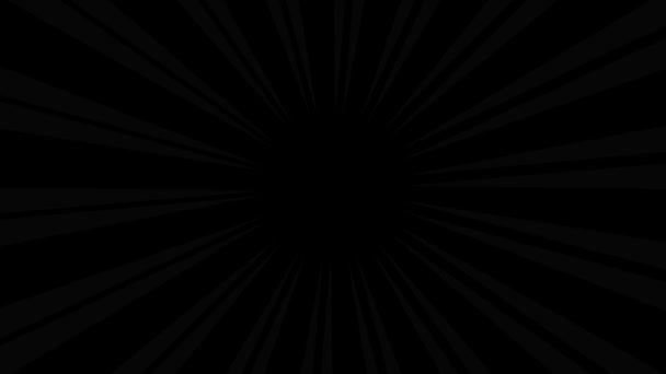 Rayos Radiales Gris Oscuro Black Loop Presenta Líneas Grises Oscuras — Vídeo de stock
