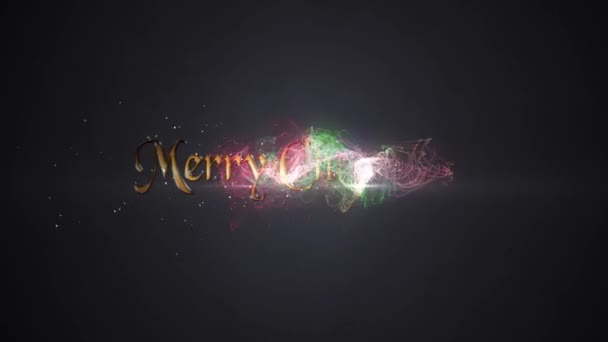 Gold Reveal Partikül Ağacı Döngüsünde Mutlu Noeller Arkaplanda Bir Parçacık — Stok video