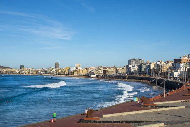 Las Canteras plajı. Las Palmas. Büyük Kanarya Adası. İspanya