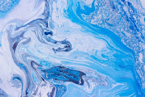蓝色青色大理石质感 海马的背景摘要 手工油漆面 液体油漆 免版税图库照片