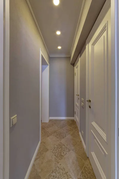 Light Corridor White Doors — Stock Photo, Image