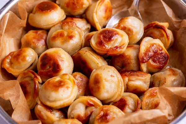 Fried Meat Pelmeni — Stock Photo, Image