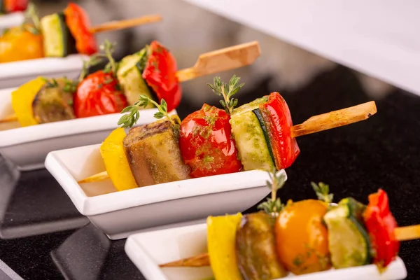 Vegetables Made Grill Skewer Rosemary — Stock Photo, Image