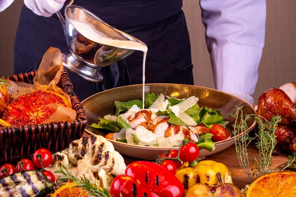 Creamy Sauce Chicken Breasts Salad — Stock Photo, Image