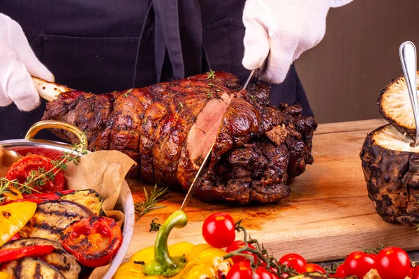 Carne Assada Forno Com Seasonings — Fotografia de Stock