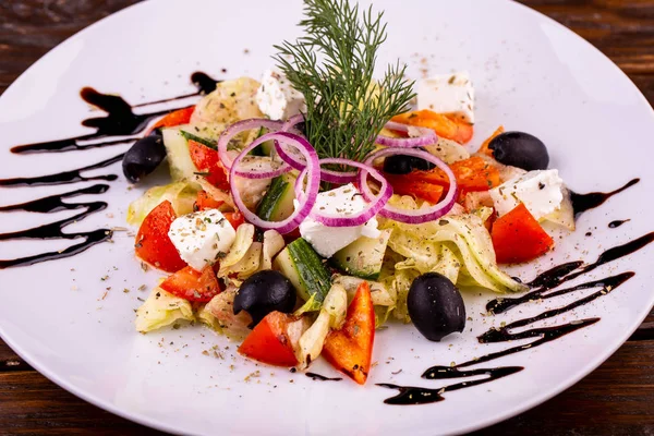 Greek olives and soy sauce seasonings salad