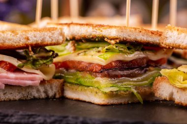 ızgara sebzeler ve peynirli sandviç