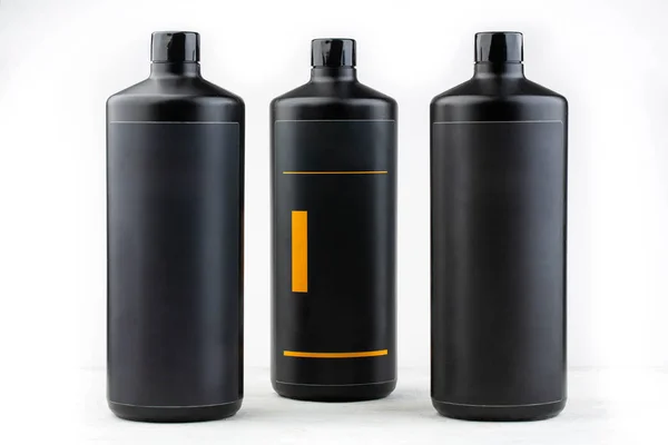 Botellas Grandes Bajo Champú Acondicionador Capilar — Foto de Stock