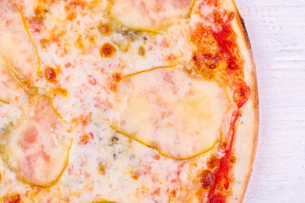 Fragmento Pizza Con Pera Queso — Foto de Stock