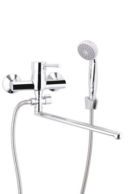 Uzun izliv ve bir sulama ile banyo duvarı için mikser düğmesi ile