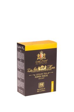 Moskova, Rusya - 06 / 06 / 2020: CHELTON çay koleksiyonu, CEYLON Tea SuPER PEKOE, 100 G NET