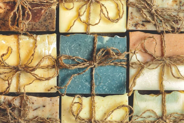 Organic Handmade Soap Lot Slices — Stock Photo, Image