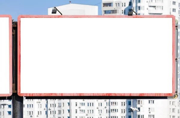 Blank horizontal billboard against a modern building. Background for mock-up.