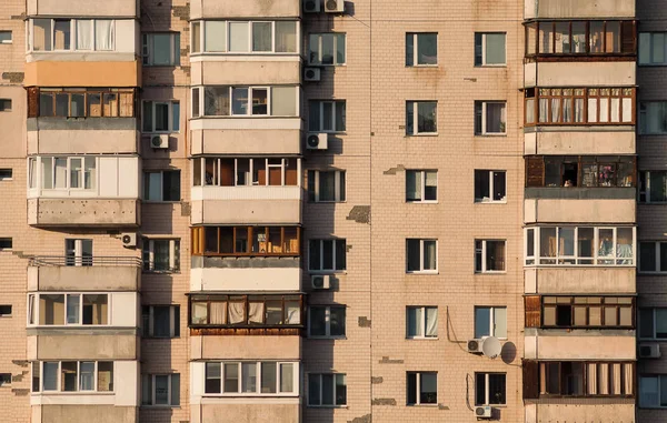 Balkonger Modern Prefabricerade Byggnad Kiev Ukraina — Stockfoto