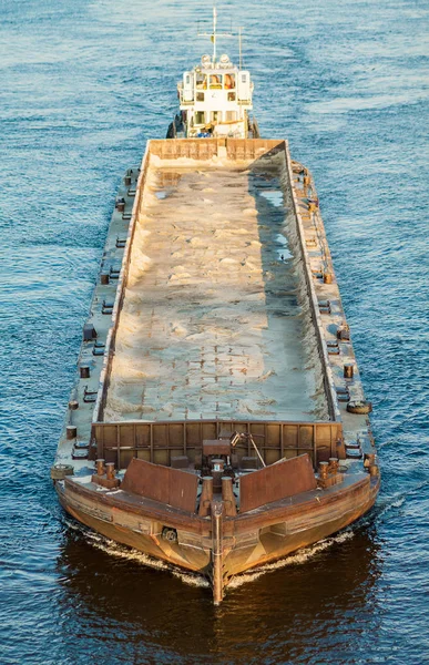 Barca Rio Navio Pôr Sol — Fotografia de Stock
