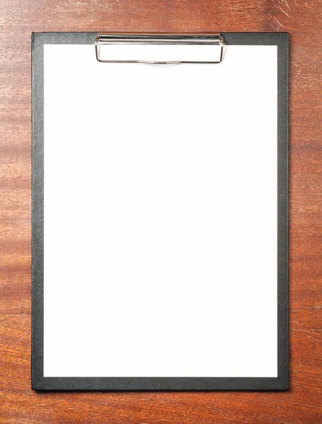 Blank Clipboard Wooden Background Business Concept — Stock Photo, Image