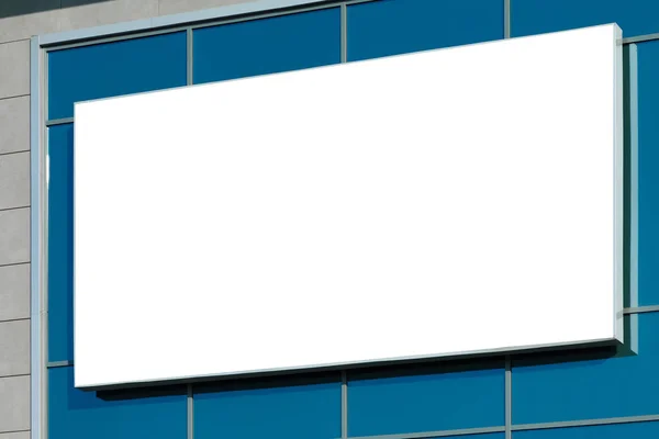 Üres Vízszintes Billboard Üveg Homlokzat Modell Háttere — Stock Fotó
