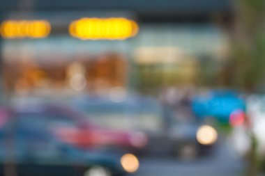 Gece şehir bokeh. Soyut bulanık şehir arka plan