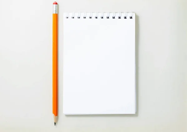 Top View Open Spiral Blank Notebook White Background — Stock Photo, Image