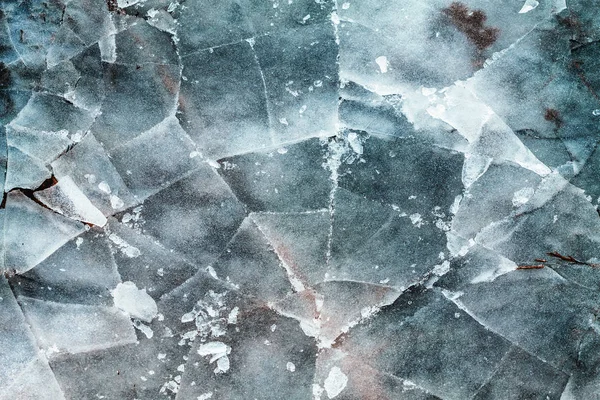 Естественная Текстура Треснувшего Льда Крупным Планом Зимняя Природа — стоковое фото