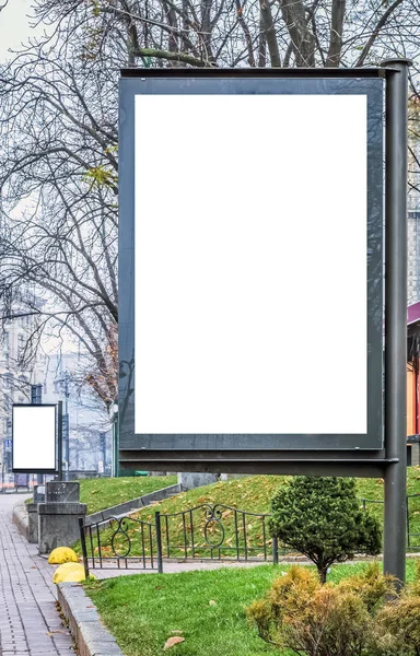 Cartelera Caja Luz Blanco Antecedentes Para Maqueta Publicidad Exterior — Foto de Stock