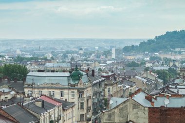 St Elizabeth kilise kuleden görüntüleyin. Lviv, Ukrayna. Avrupa seyahat fotoğraf.