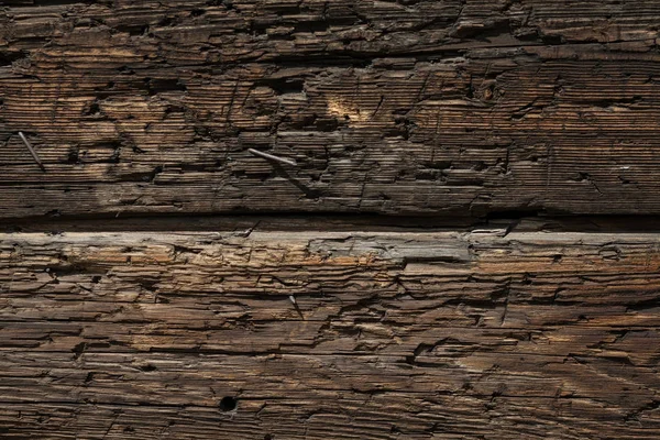 Старый Деревянный Фон Ржавыми Ногтями — стоковое фото