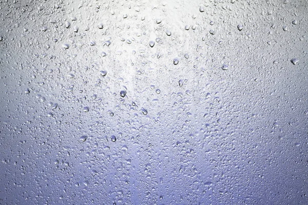 Rainy Window Drops Glass Lilac Back Light — Stock Photo, Image