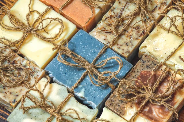 Organic Handmade Soap Lot Slices — Stock Photo, Image