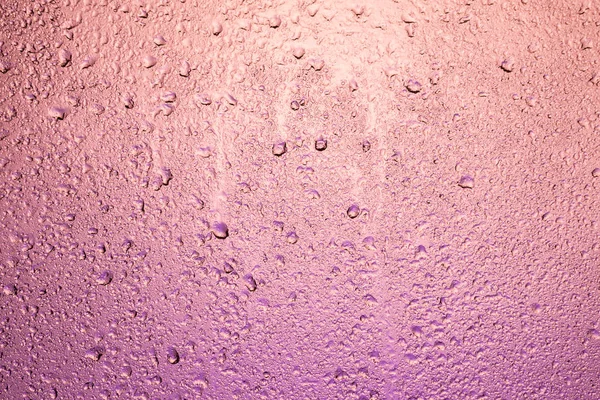 Rainy Window Drops Glass Pink Back Light — Stock Photo, Image