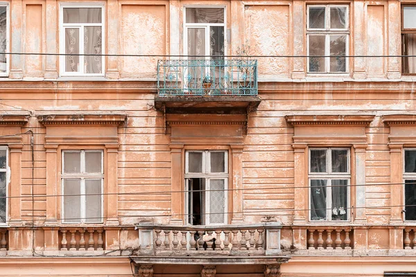 Балконы Старого Австрийского Дома Львове — стоковое фото