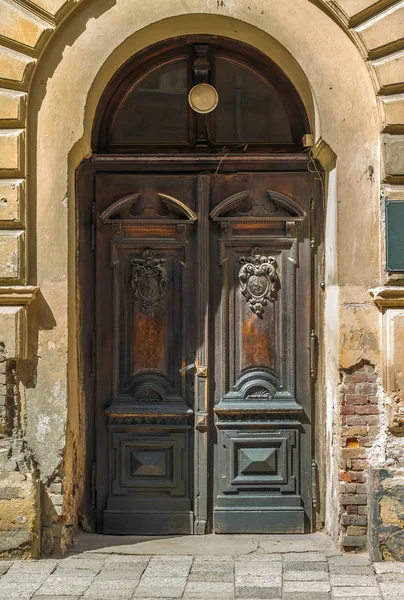 Die Tür Des Alten Hauses Beispiel Des Architektonischen Welterbes — Stockfoto