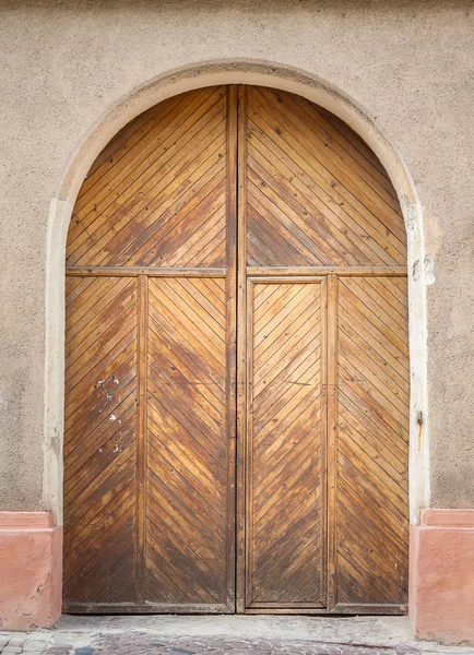 Die Tür Des Alten Europäischen Gebäudes Exterieur Design Element Des — Stockfoto