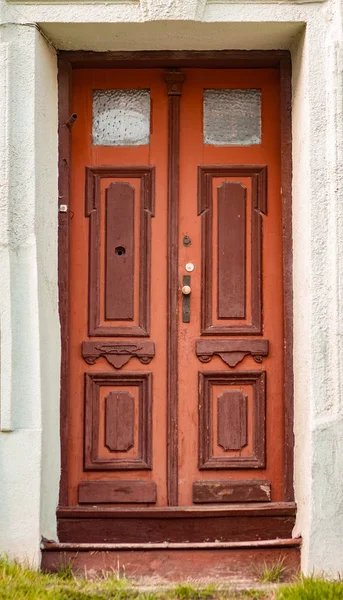 Die Tür Des Alten Europäischen Gebäudes Exterieur Design Element Des — Stockfoto