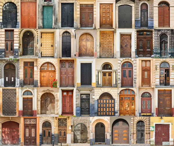 Set Puertas Portones Antiguos Lviv Ucrania Ejemplos Patrimonio Arquitectónico Mundial —  Fotos de Stock