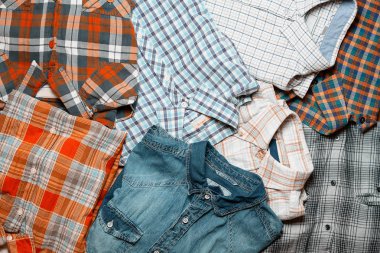 farklı kareli gömlek. Moda arka plan