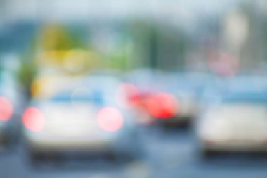 Gece şehir bokeh. Arka plan bulanık. Ufuk cityscape. Nazik bokeh