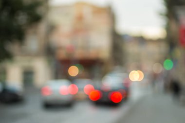 Yumuşak alacakaranlık. Bulanık cityscape. Nazik ufuk cityscape