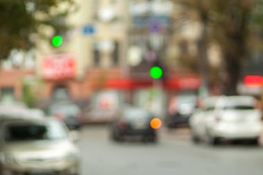 Yumuşak alacakaranlık. Bulanık cityscape. Nazik ufuk cityscape